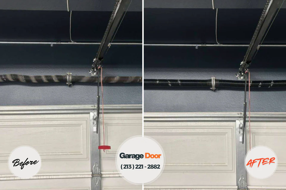 Before and after: garage door repair Corte Madera, CA